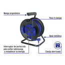 Extension Electrica Reforzada Aterrizada Azul Volteck 15 Metros en Carrete