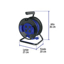 Extension Electrica Reforzada Aterrizada Azul Volteck 15 Metros en Carrete