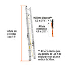 Escalera de Extension Tipo III Truper 20 Peldaños