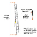 Escalera de Extension Tipo II Truper 24 Peldaños