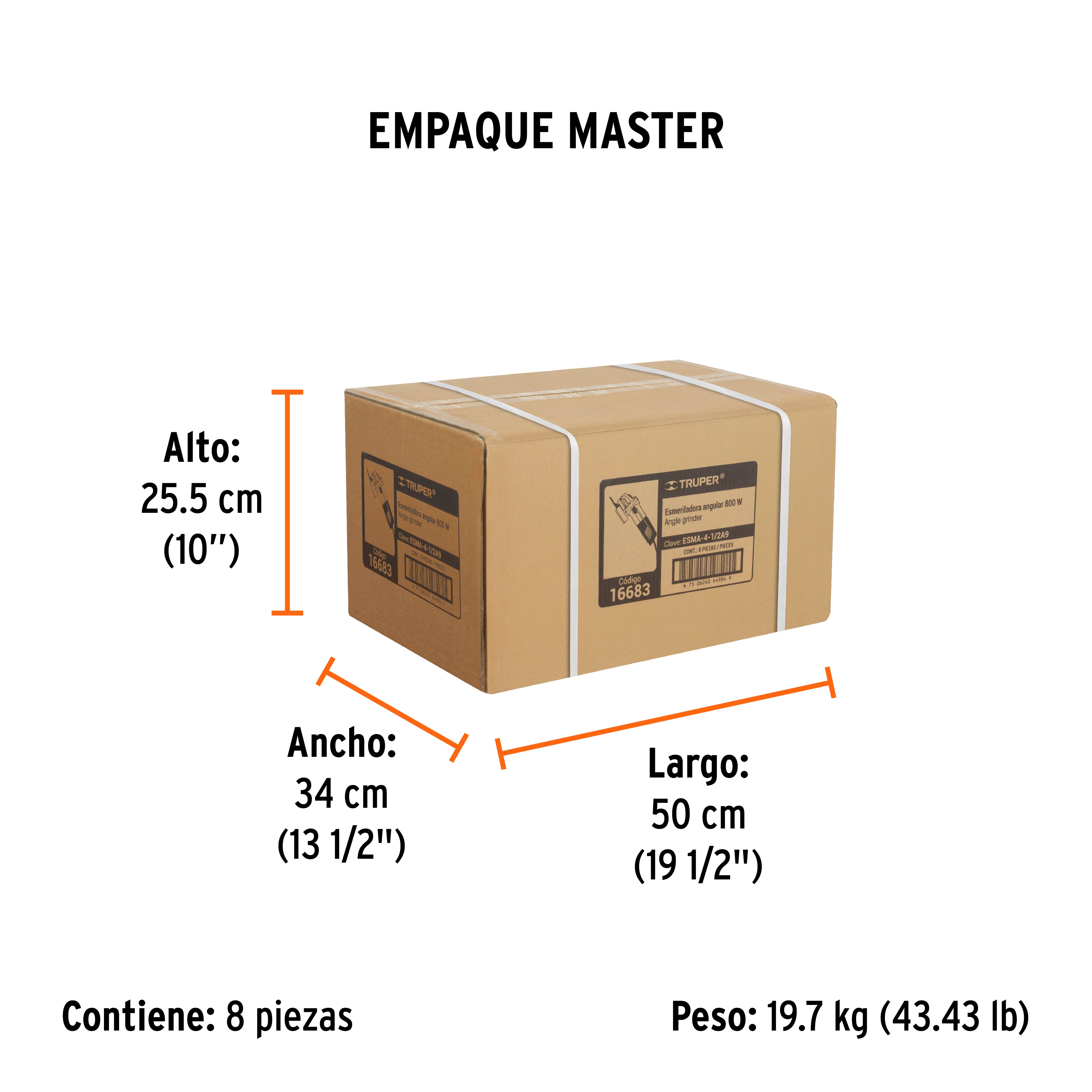 Esmeriladora Angular 4"1/2 -  800 Watts TRUPER PRO
