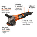 Esmeriladora Angular 4"1/2 -  Velocidad Variable 1,100 Watts Truper Pro
