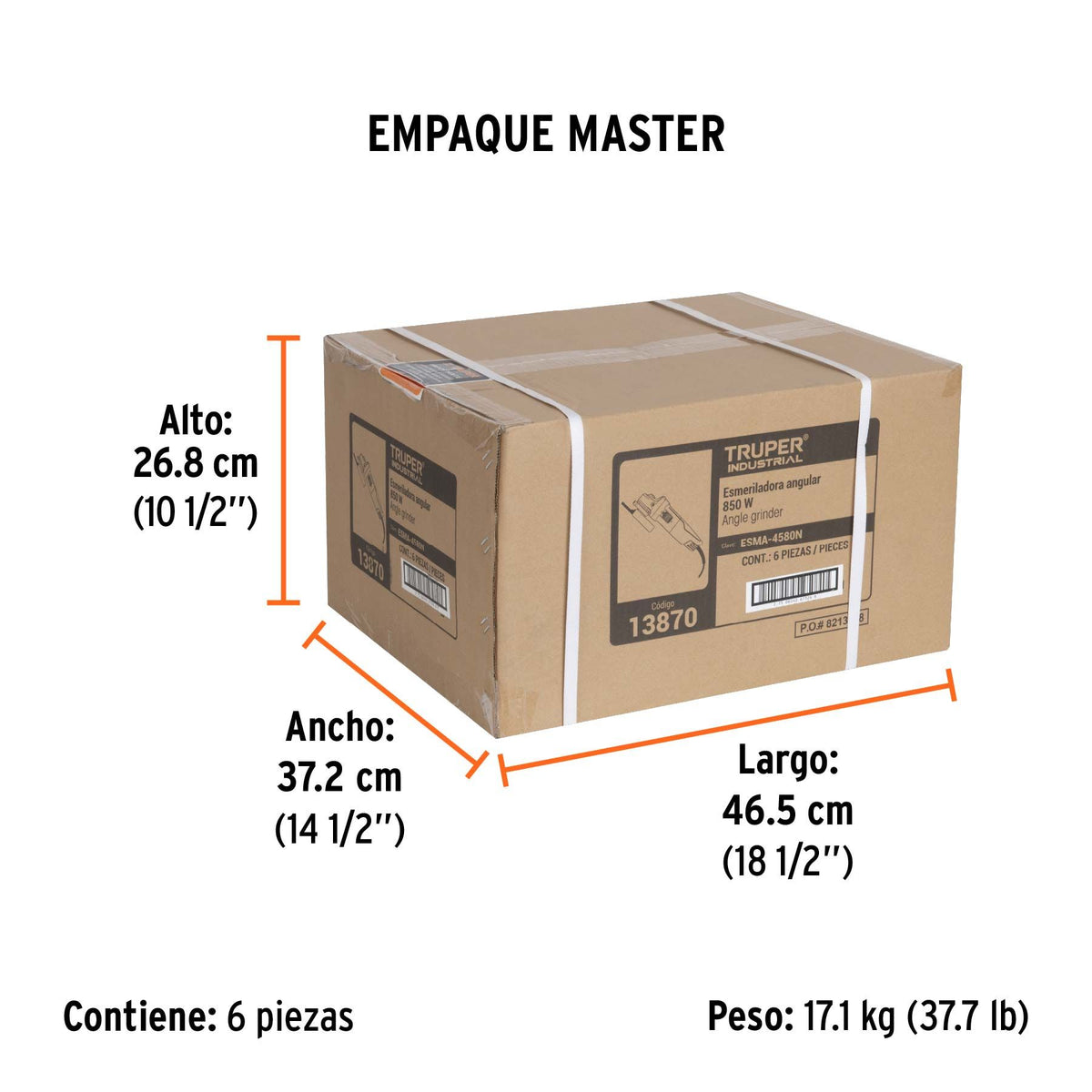 Esmeriladora Angular 4"1/2 -  850 Watts TRUPER INDUSTRIAL