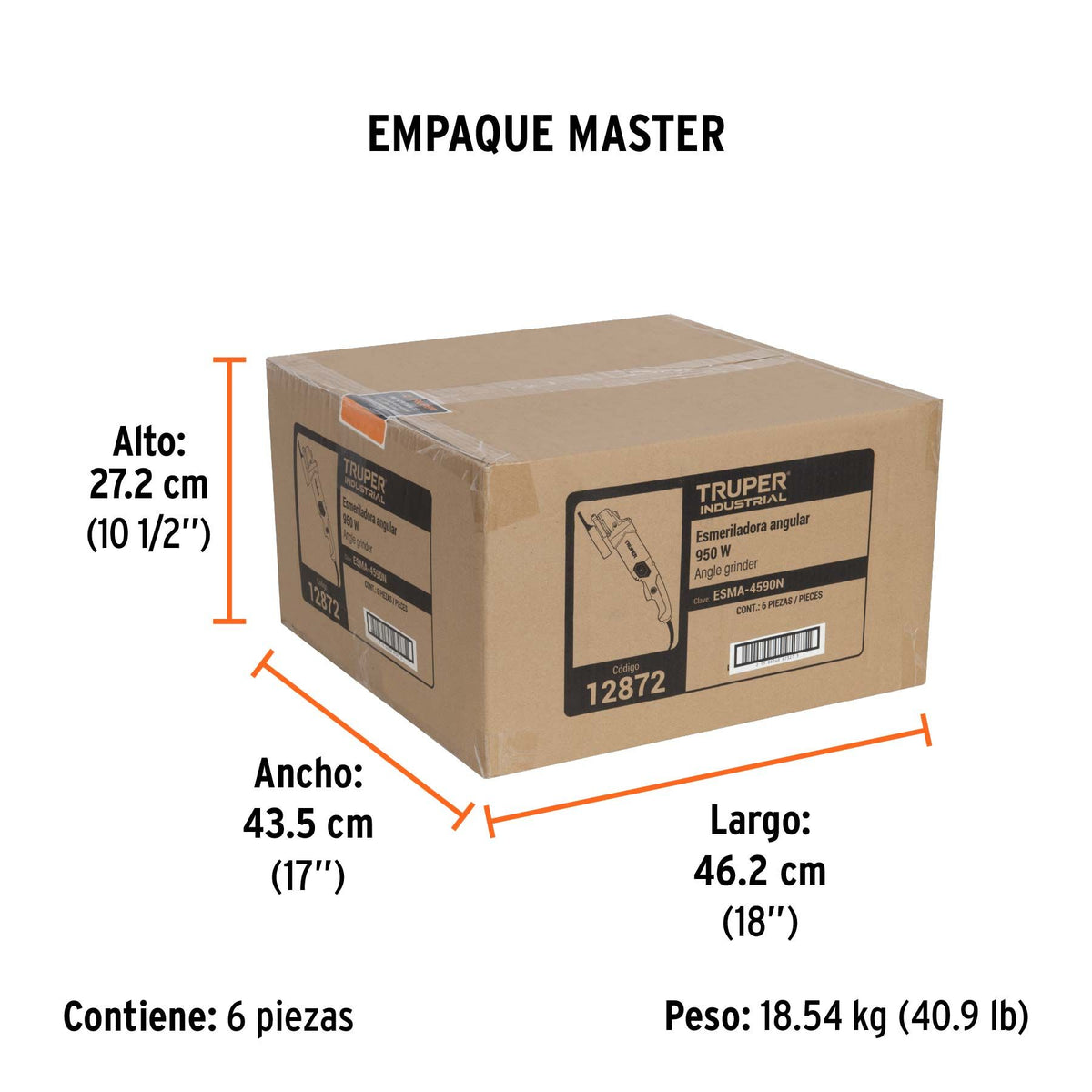 Esmeriladora Angular 4"1/2 -  950 Watts TRUPER INDUSTRIAL
