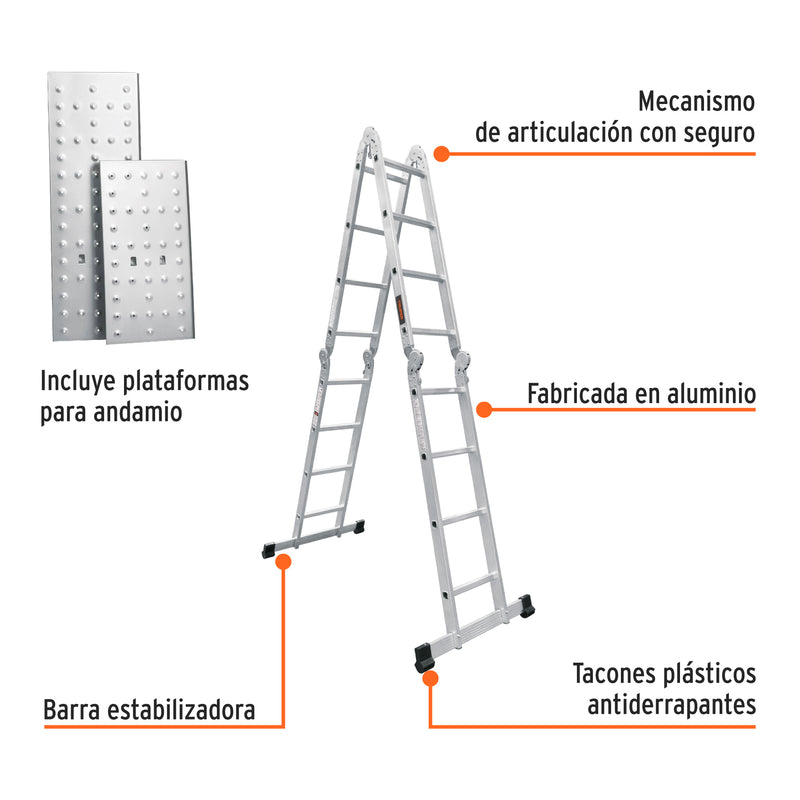 Escalera Multiposición Tipo I Truper 16 Peldaños