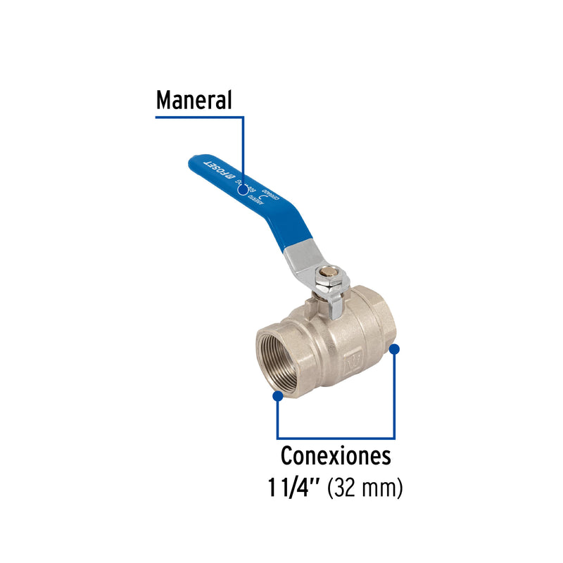 Valvula Esfera Roscable WOG Foset 600 PSI 1"1/4 (32 mm)