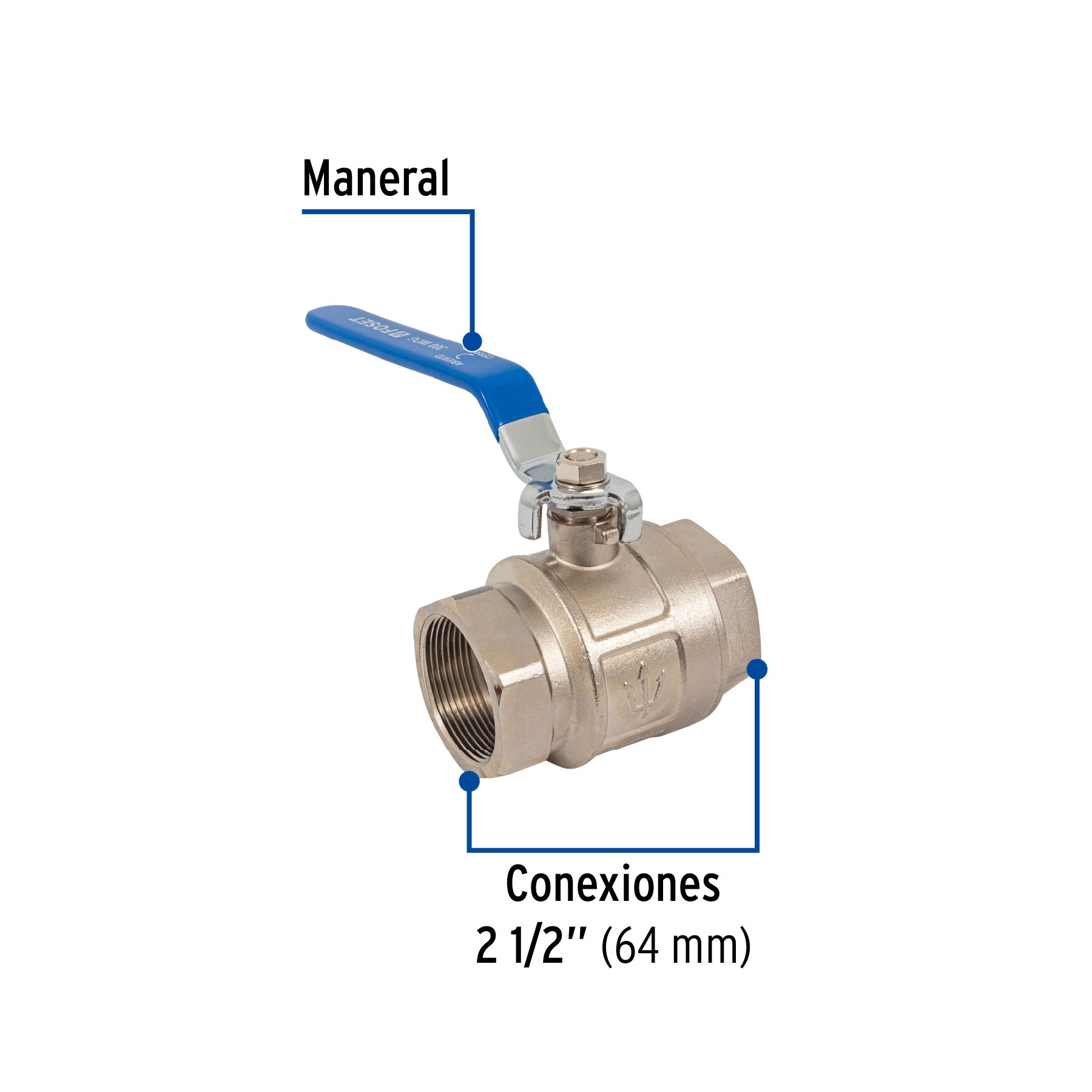 Valvula Esfera Roscable WOG Foset 300 PSI 2"1/2 (63 mm)