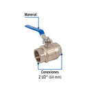 Valvula Esfera Roscable WOG Foset 300 PSI 2"1/2 (63 mm)
