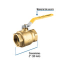 Valvula Esfera para Gas Roscable WOG Alta Presion Foset 2" (50 mm)