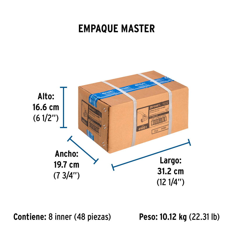 Valvula Esfera Roscable WOG Foset 200 PSI 3/4" (19 mm)