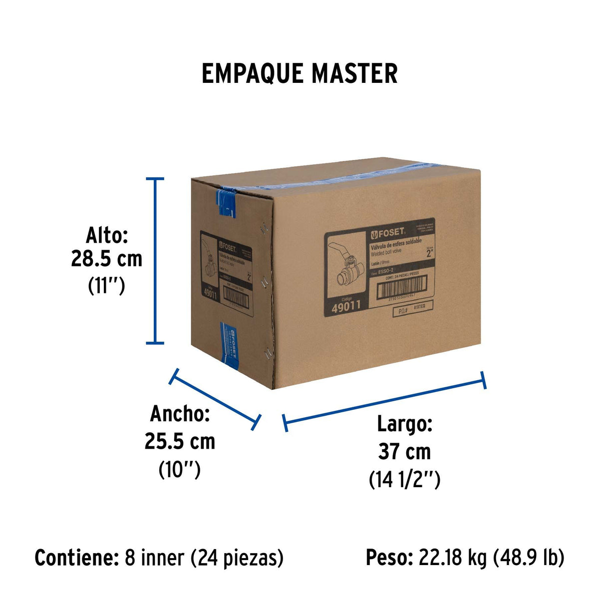 Valvula Esfera Soldable 300 PSI WOG Foset 2"