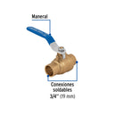 Valvula Esfera Soldable WOG Foset 600 PSI  3/4" (19 mm)