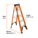 Escalera Tipo Tijera Fibra de Vidrio Tipo II Truper 4 Peldaños