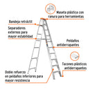 Escalera Tipo Tijera Tipo II Truper 9 Peldaños con Bandeja