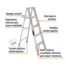 Escalera Tipo Tijera 100% Aluminio Tipo II Truper 4 Peldaños con Bandeja