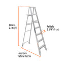 Escalera Tipo Tijera 100% Aluminio Tipo III Truper 6 Peldaños con Bandeja