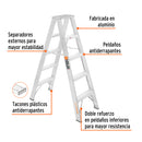 Escalera Tipo Tijera 100% Aluminio Dobles Tipo II Truper 4 Peldaños