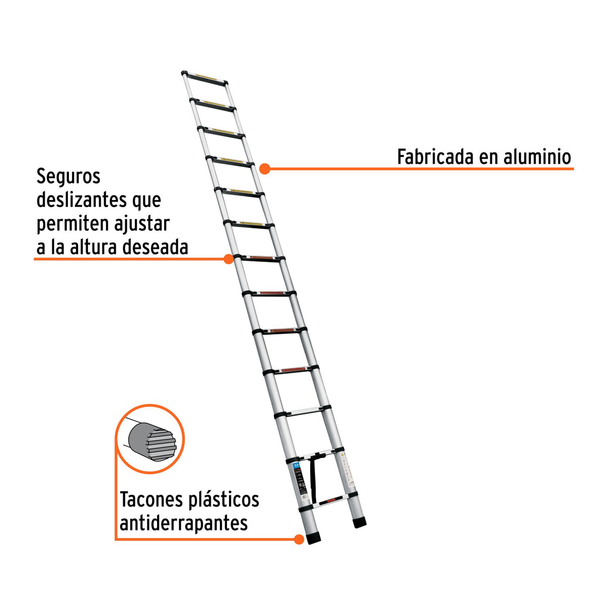 Escalera Telescopica Tipo II Truper 13 Peldaños