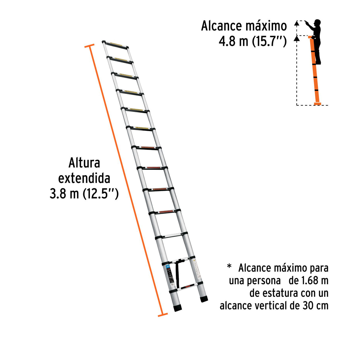Escalera Telescopica Tipo II Truper 13 Peldaños