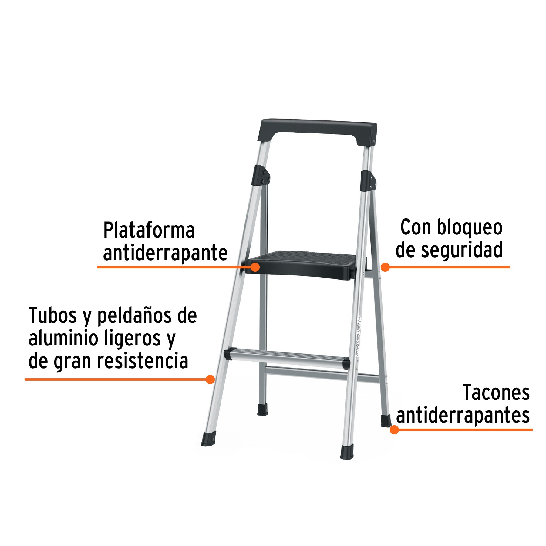 Escalera Plegable 2 Peldaños 150 Kg Truper