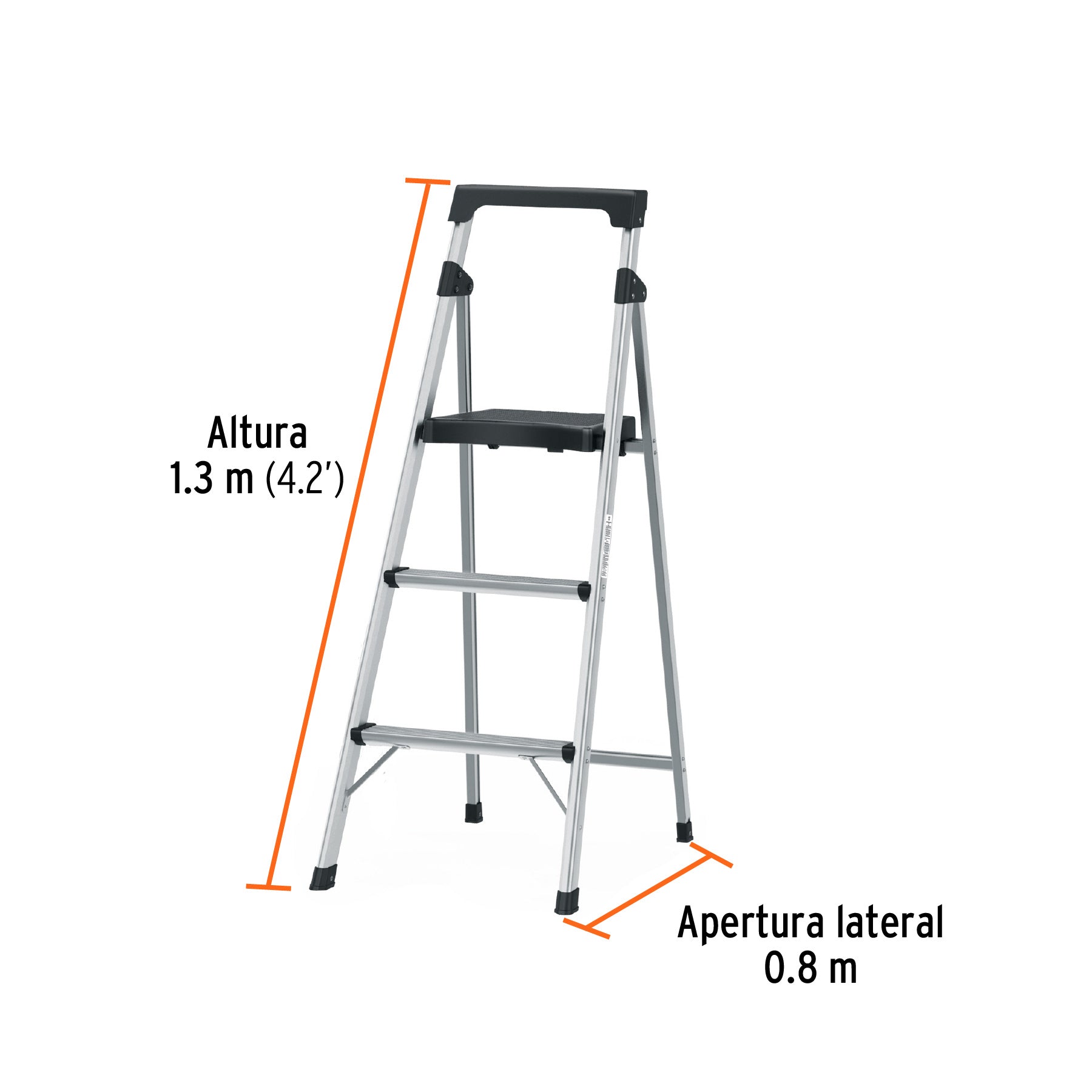 Escalera Plegable 3 Peldaños 150 Kg Truper