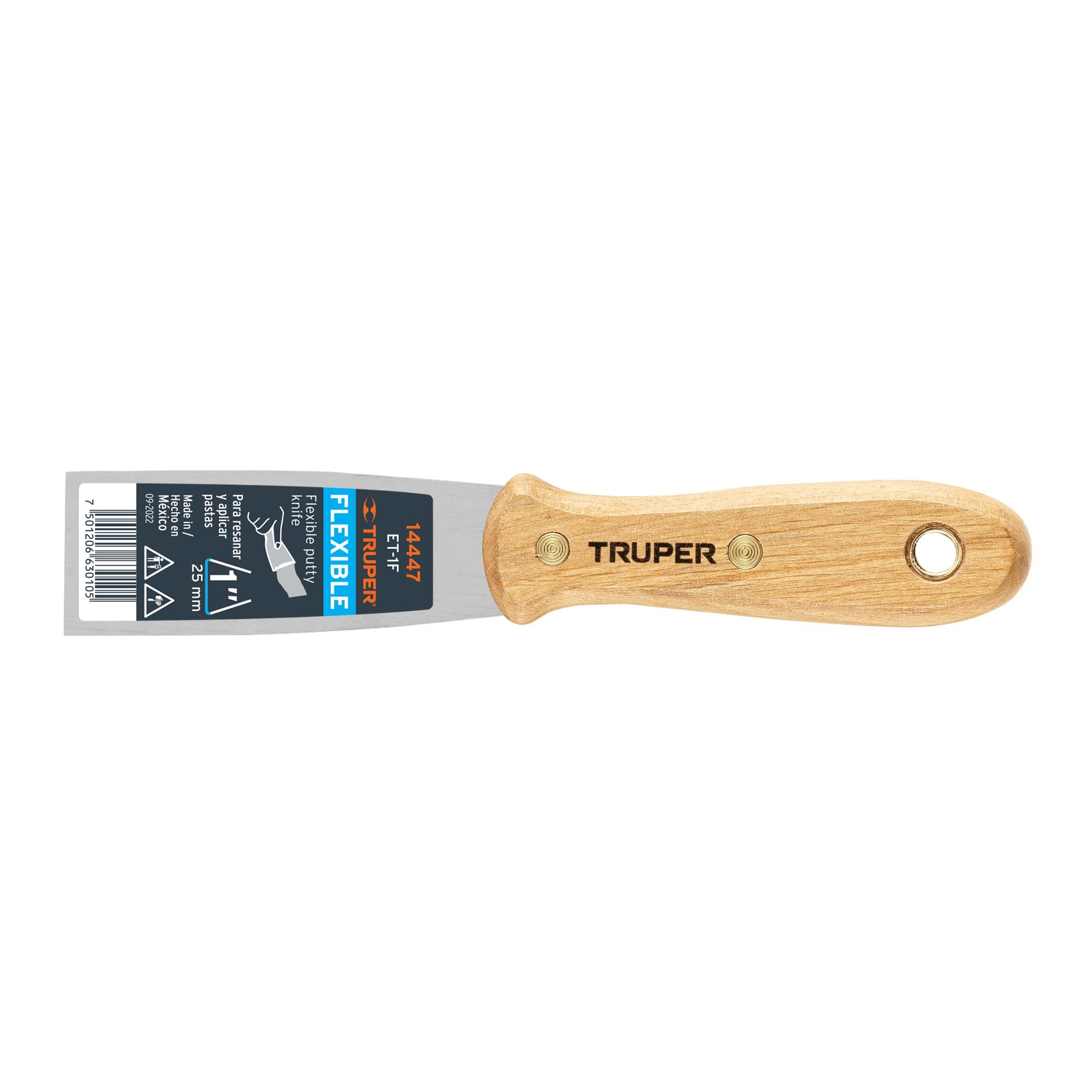 Espatula Flexible Mango de Madera Truper 1"
