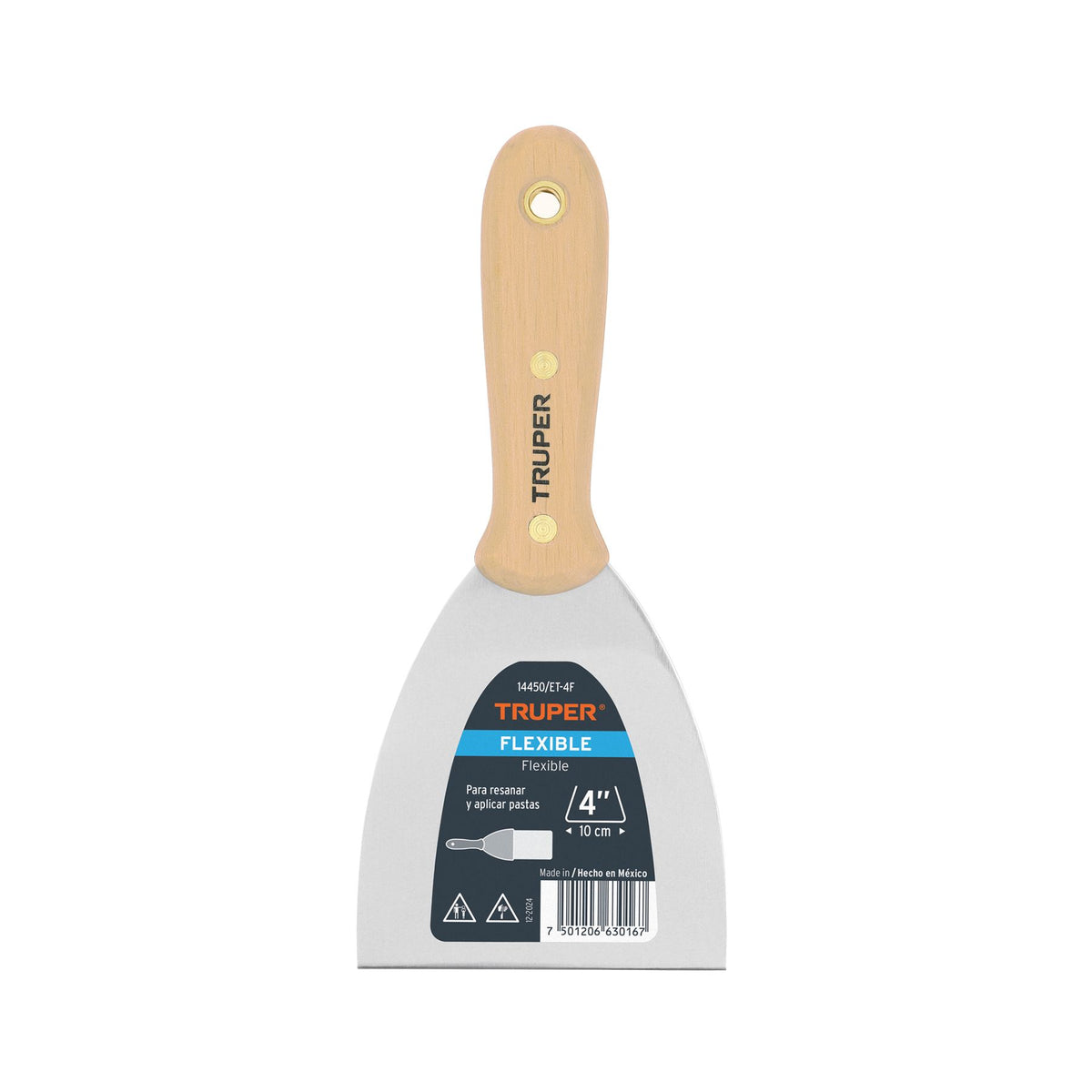 Espatula Flexible Mango Madera Truper 4"