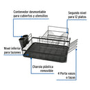 Escurridor Negro de Acero con 2 Niveles para Trastes Grande Foset