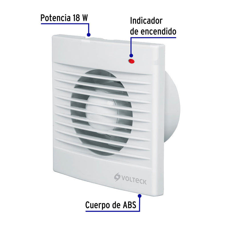 Extractor de Aire Color Blanco Volteck 4"