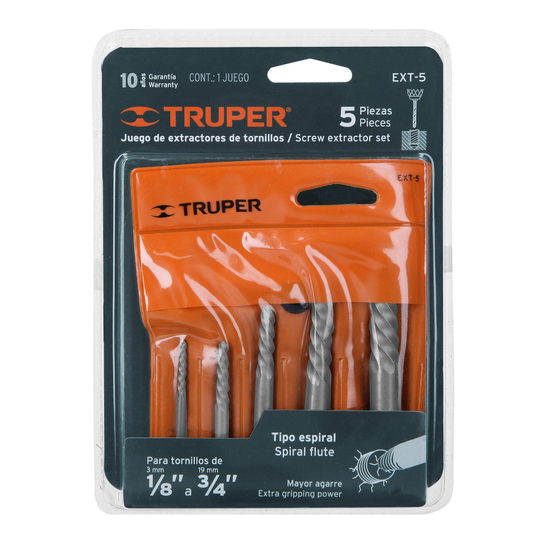 Juego Extractores de Tornillos 5 Piezas Truper