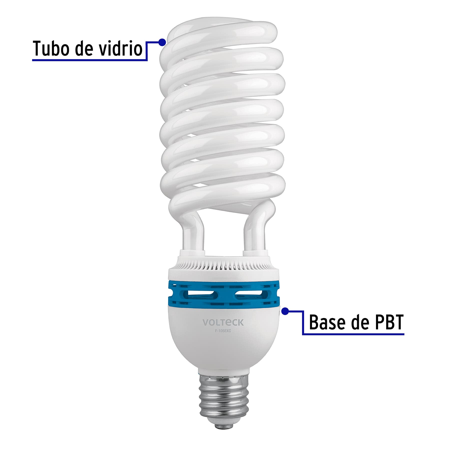 Foco Ahorrador Espiral 105 Watts Base Mogul Volteck