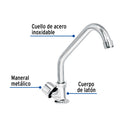 Llave Individual para Fregadero Cuello Corto con Maneral Metalico Foset Basic
