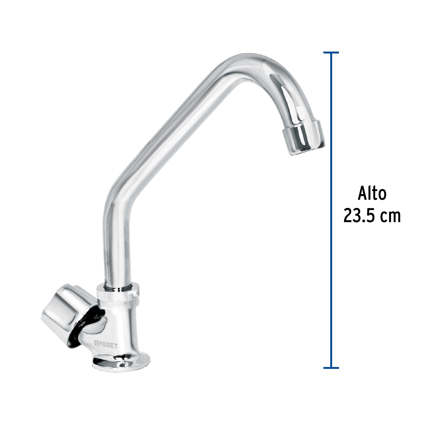 Llave Individual para Fregadero Cuello Corto con Maneral Metalico Foset Basic