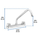 Mezcladora para Fregadero 8" Manerales Hexagonales Compresion Foset