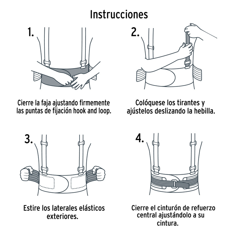 Faja Lumbar con Tercer Cinturon Truper Grande