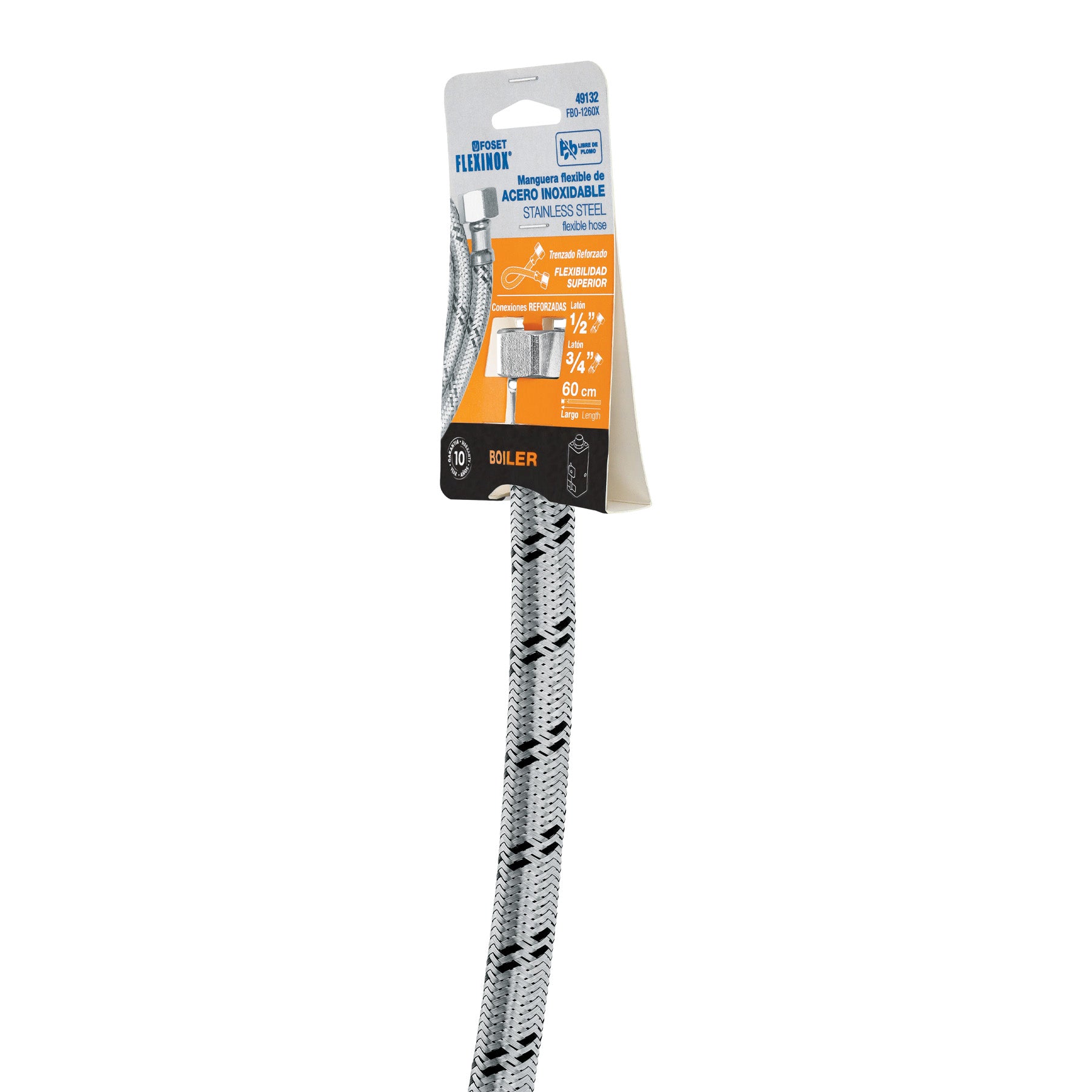 Conector Flexible para Boiler 1/2" x 3/4" de  60 cms Foset