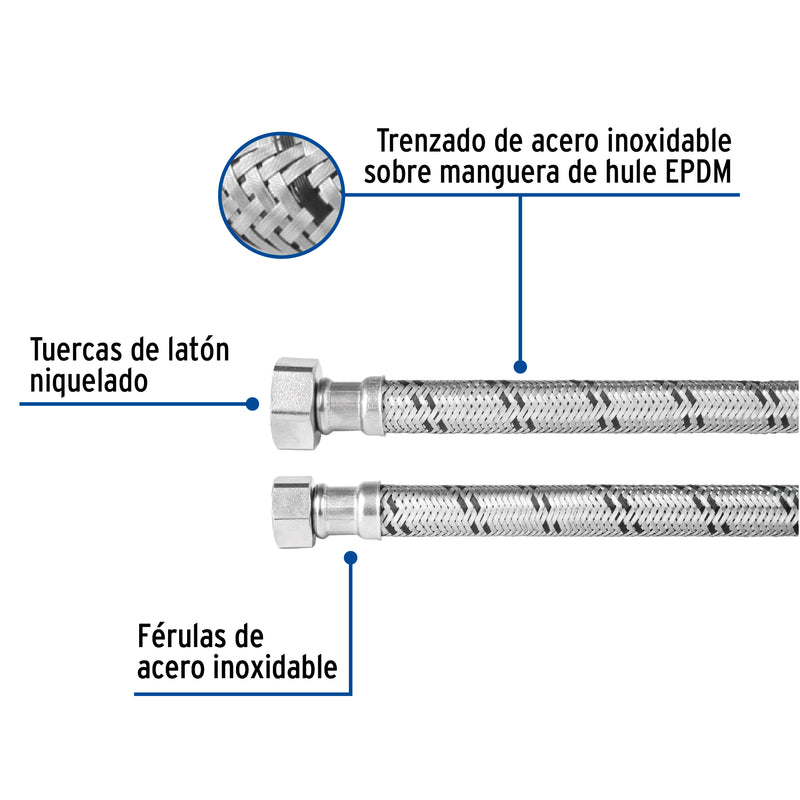 Conector Flexible para Boiler 1/2" x 3/4" de 60 cms Foset
