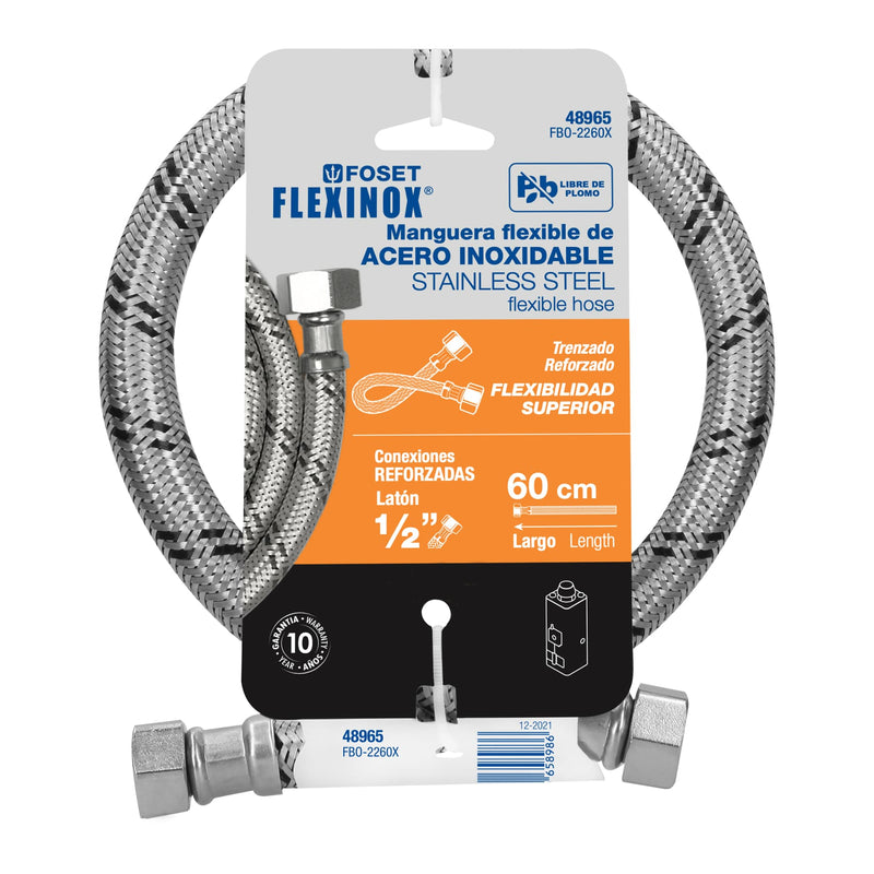 Conector Flexible para Boiler 1/2" x 1/2" de 60 cms Foset