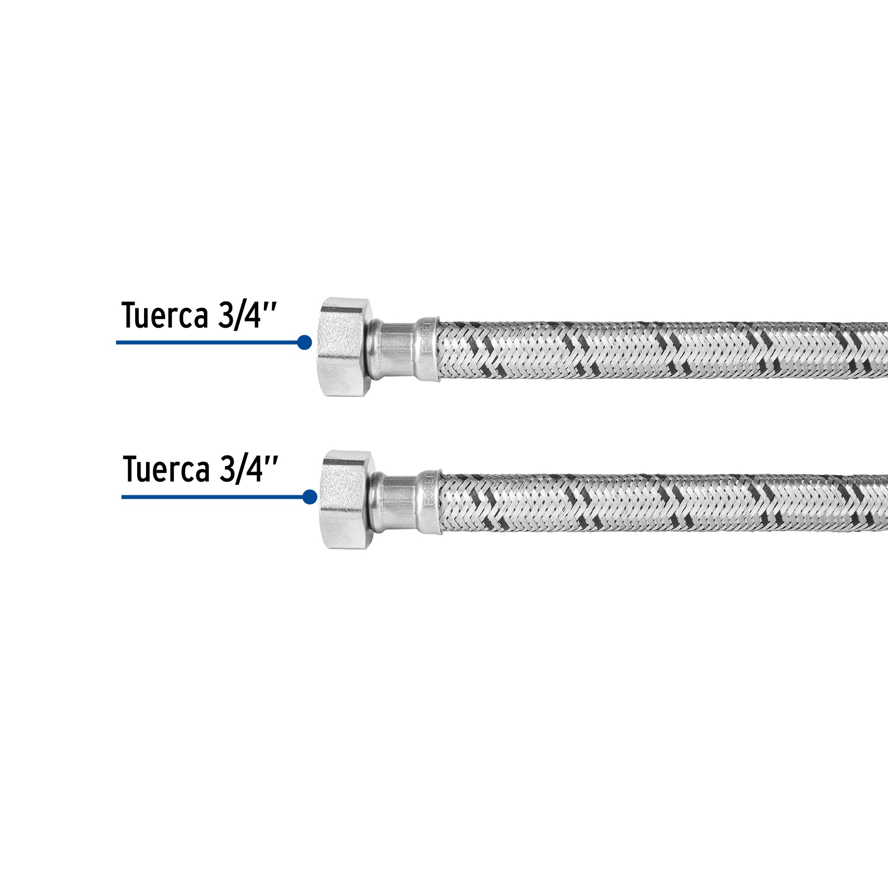 Conector Flexible para Boiler 3/4" x 3/4" de 100 cms Foset