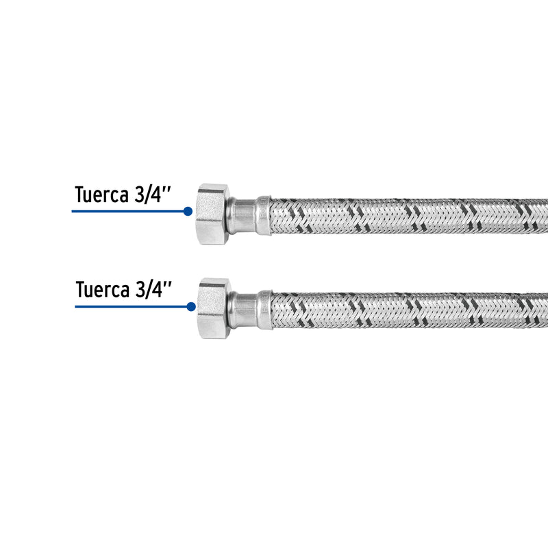 Conector Flexible para Boiler 3/4" x 3/4" de 100 cms Foset