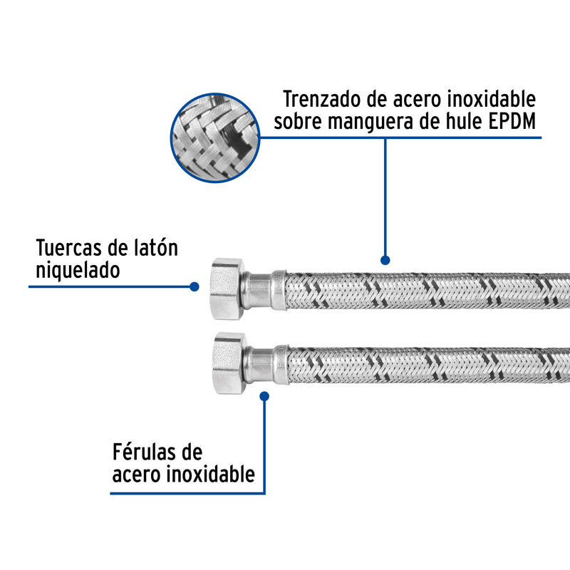 Conector Flexible para Boiler 3/4" x 3/4" de 60 cms Foset