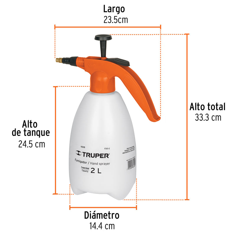 Fumigador Domestico 2 Litros Truper