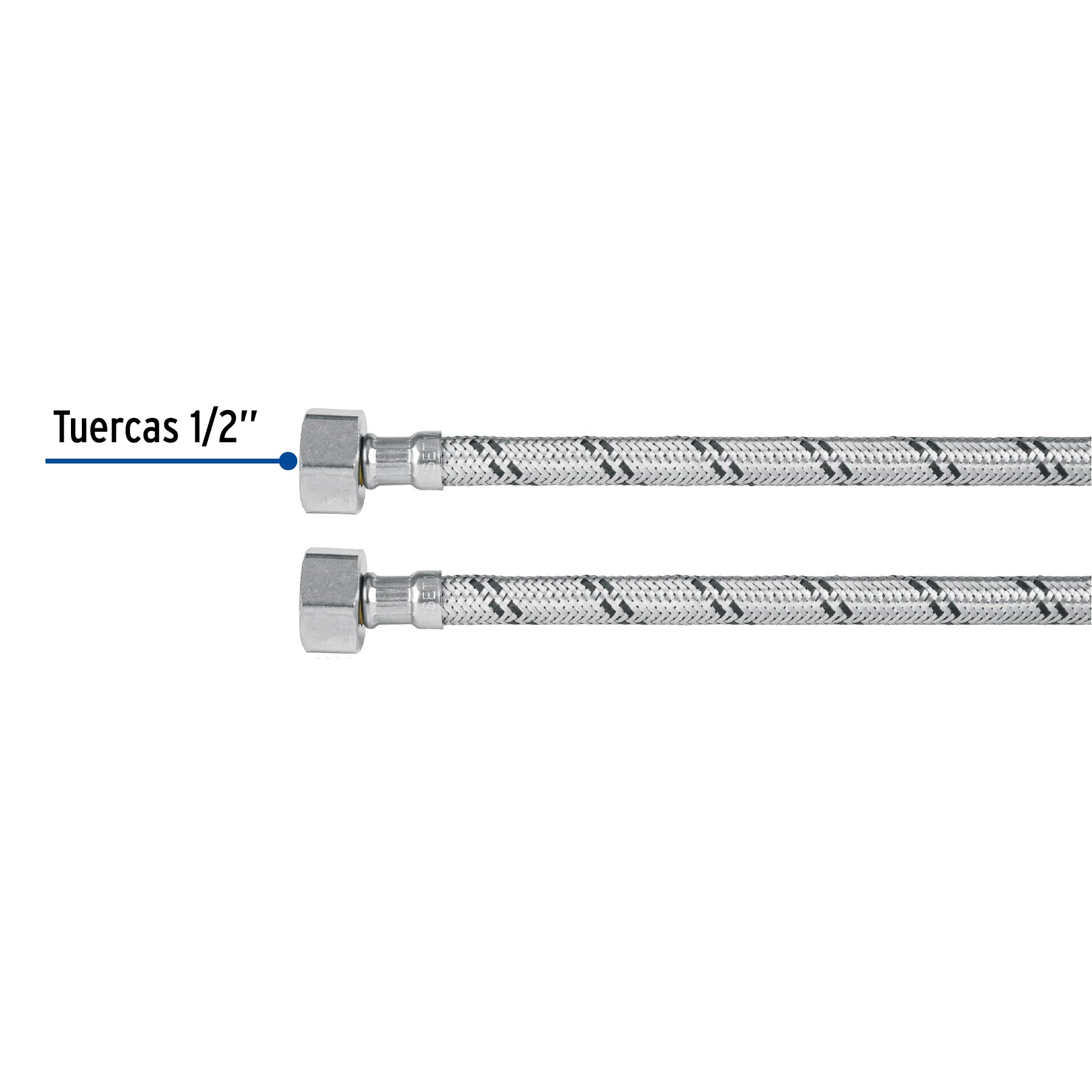 Conector Flexible para Lavabo 40 cms Acero Inoxidable Foset