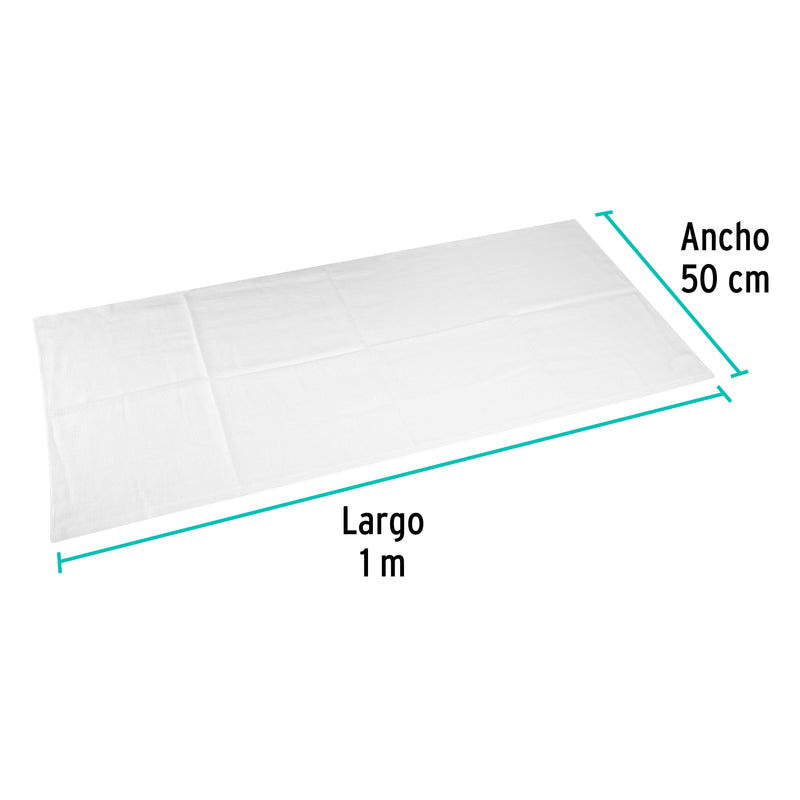 Franela de Algodon de 1 mt x 50 cms Blanca Klintek