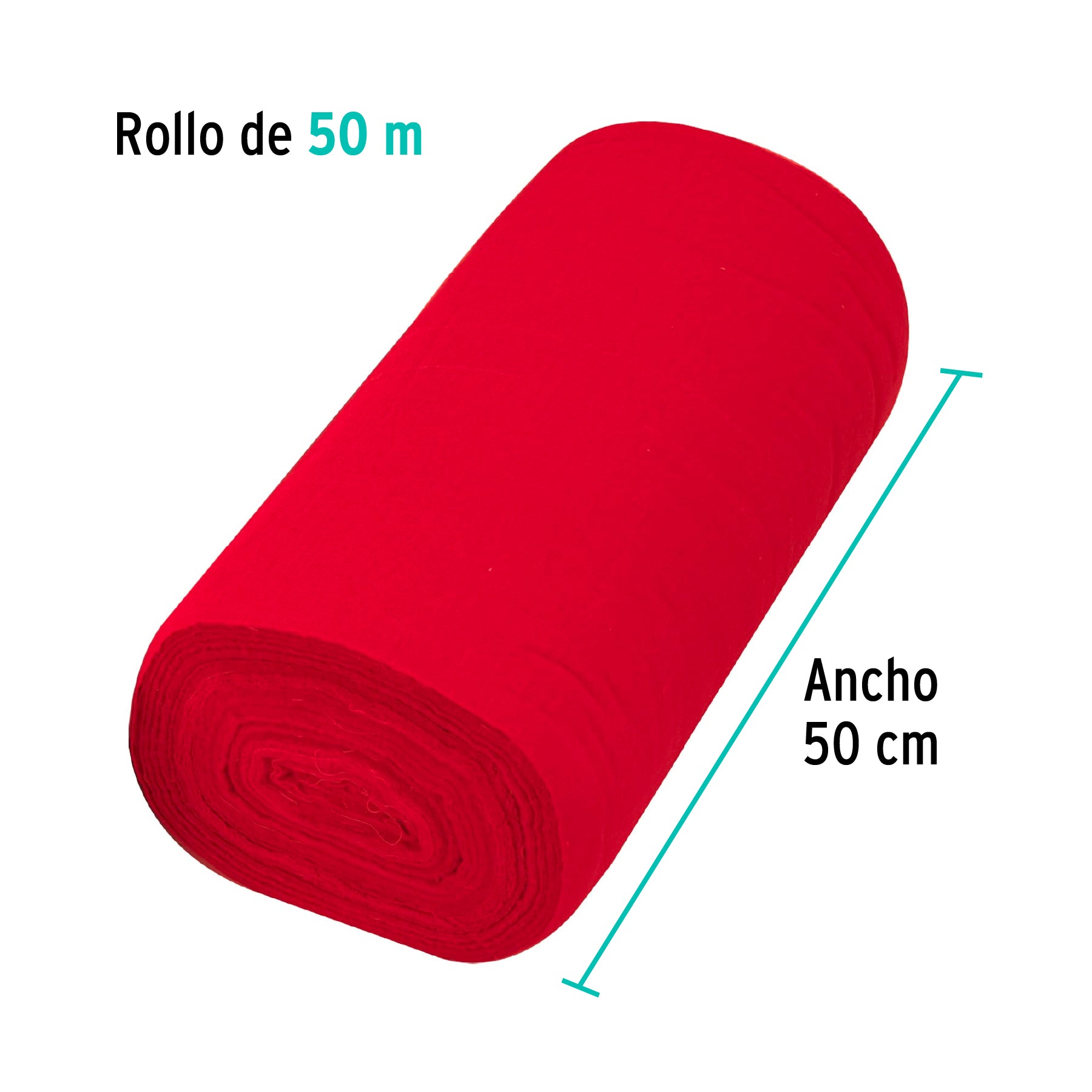 Franela de Algodon Rollo de 50 mts Roja Klintek