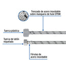 Conector Flexible para Sanitario 35 cms Acero Inoxidable 1/2" FIP x 7/8" AM Foset
