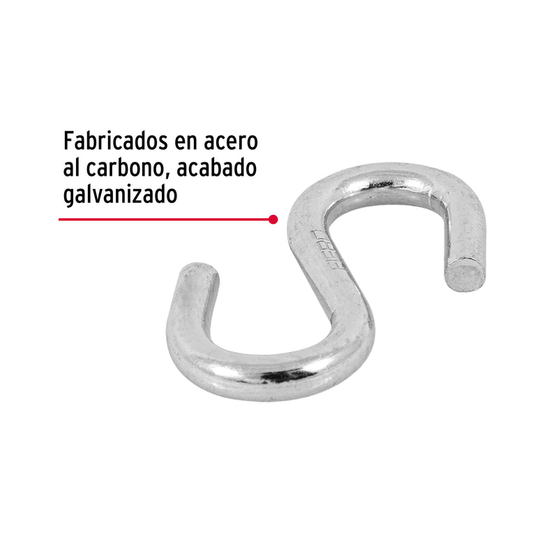 Gancho "S" de Acero para Cable Fiero 1/4"