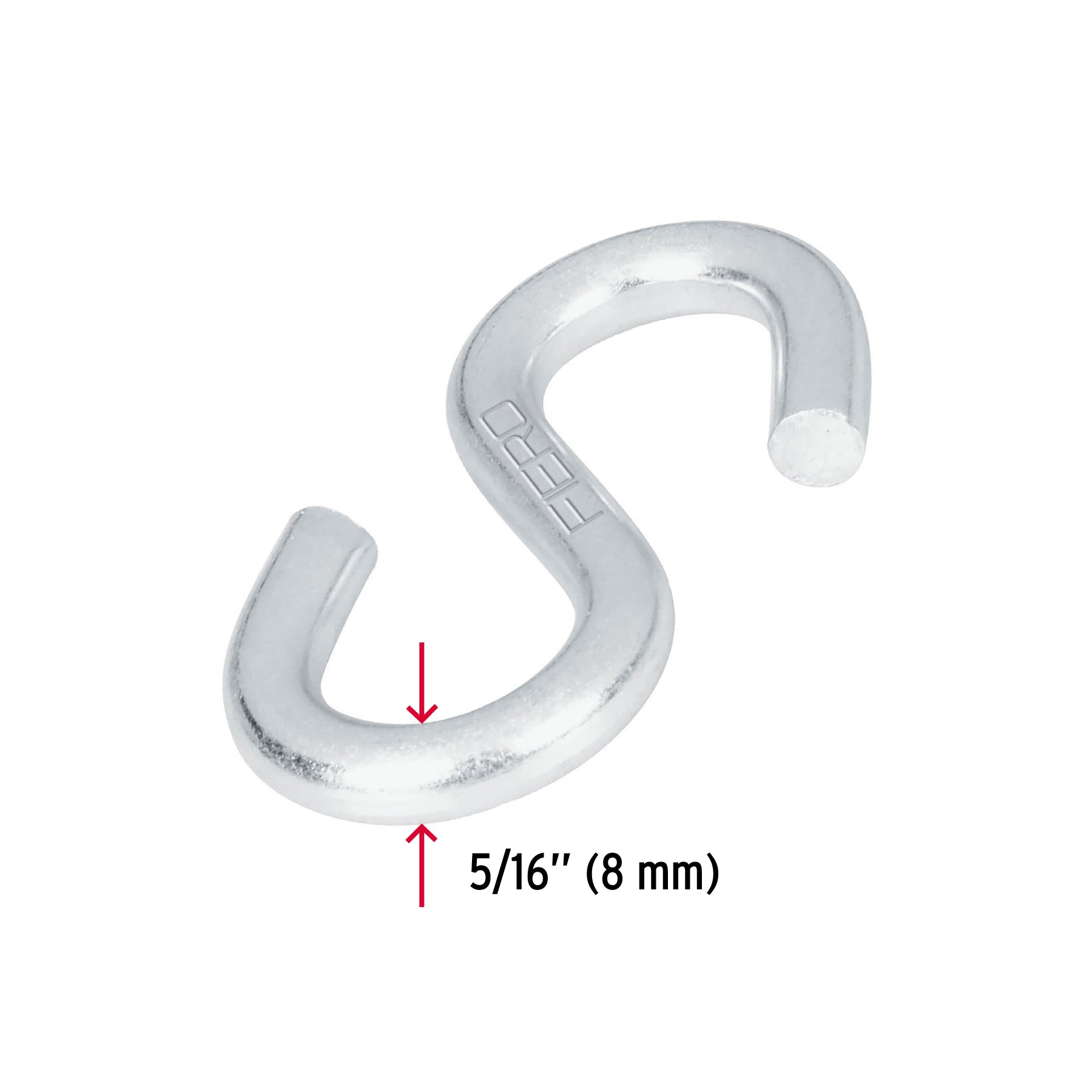 Gancho "S" de Acero para Cable Fiero 5/16"