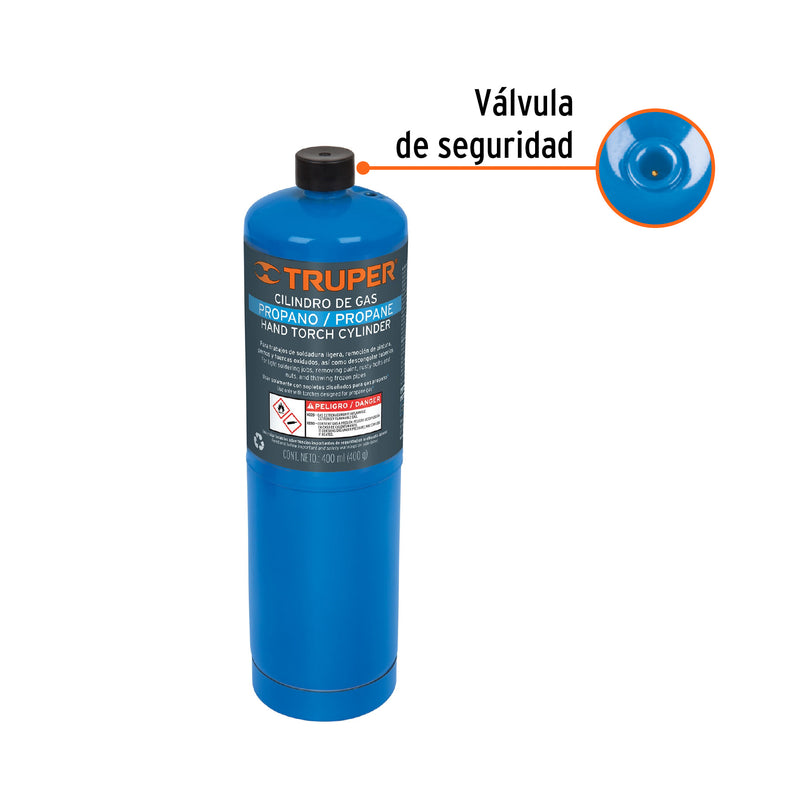 Tanque de Gas Propano Azul 400 Gramos Truper