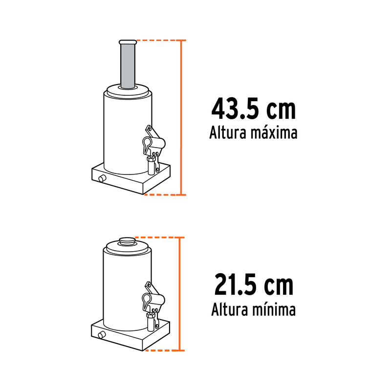 Gato Hidraulico de Botella Truper 6 Toneladas